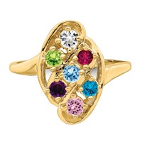 14K Yellow Gold Synthetic Family Jewelry Ring view 5