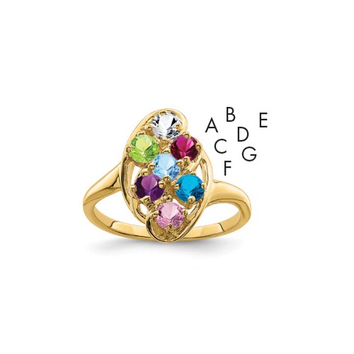 14K Yellow Gold Family Jewelry Ring