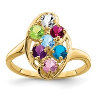 14K Yellow Gold Synthetic Family Jewelry Ring view 2
