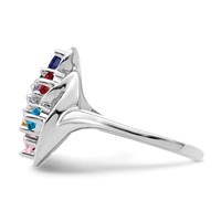 Sterling Silver Rhodium-plated Family Jewelry Ring view 4
