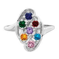 Sterling Silver Rhodium-plated Family Jewelry Ring view 5