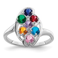 Sterling Silver Rhodium-plated Family Jewelry Ring view 2