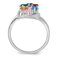 Sterling Silver Rhodium-plated Family Jewelry Ring view 3