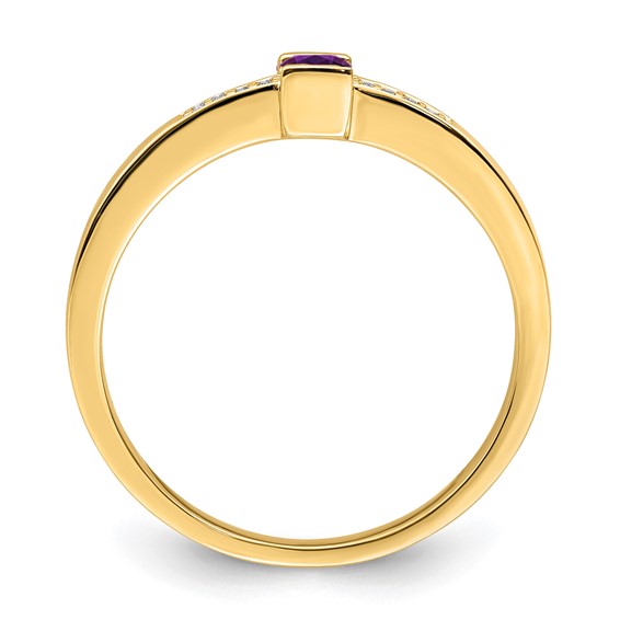 Birthstone and Diamond Mother's Ring