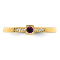 14K Yellow Gold Family Jewelry Diamond Semi-Set Ring view 5