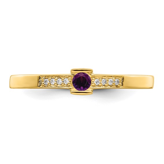 Birthstone and Diamond Mother's Ring