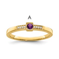 14K Yellow Gold Family Jewelry Diamond Semi-Set Ring view 1