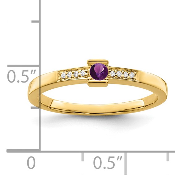 Birthstone and Diamond Mother's Ring