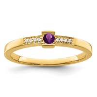 14K Yellow Gold Family Jewelry Diamond Semi-Set Ring view 2
