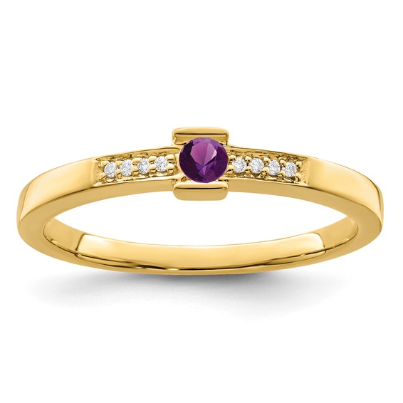 Birthstone and Diamond Mother's Ring