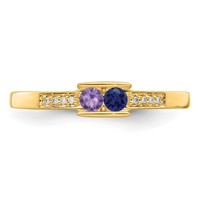 14K Yellow Gold Family Jewelry Diamond Semi-Set Ring view 5