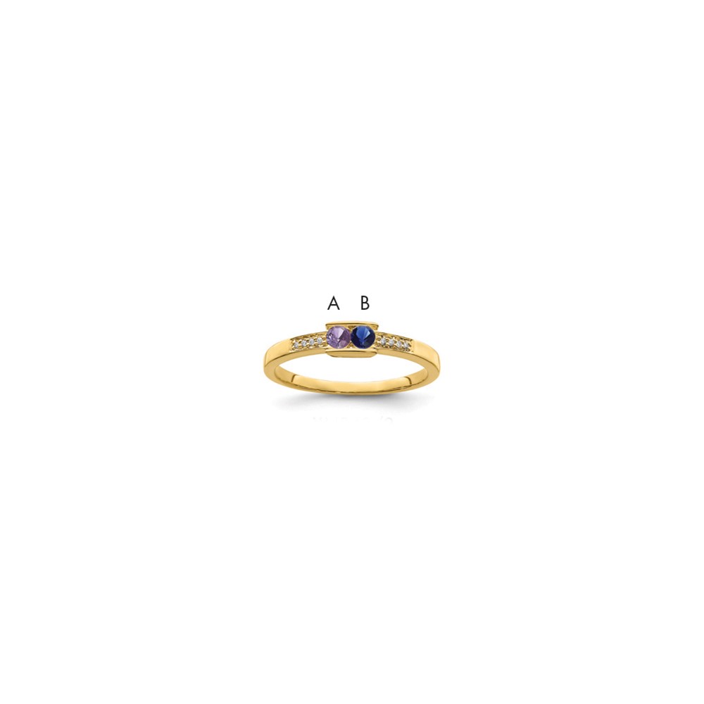 14K Yellow Gold Family Jewelry Diamond Semi-Set Ring
