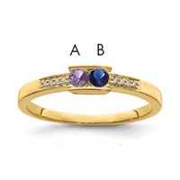 14K Yellow Gold Family Jewelry Diamond Semi-Set Ring view 1