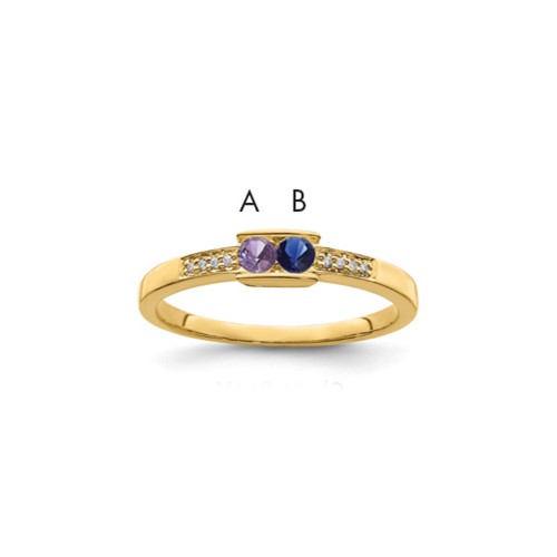 14K Yellow Gold Family Jewelry Diamond Semi-Set Ring