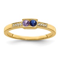 14K Yellow Gold Family Jewelry Diamond Semi-Set Ring view 2