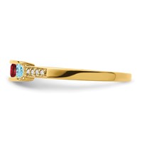 14K Yellow Gold Family Jewelry Diamond Semi-Set Ring view 4