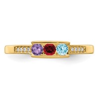 14K Yellow Gold Family Jewelry Diamond Semi-Set Ring view 5