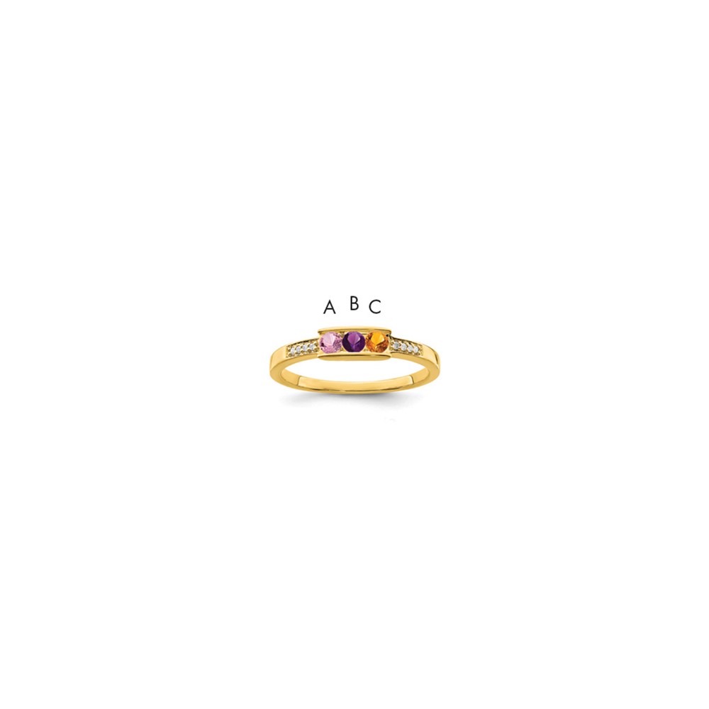 14K Yellow Gold Family Jewelry Diamond Semi-Set Ring