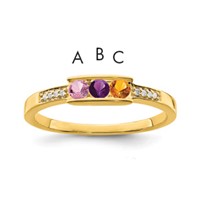 14K Yellow Gold Family Jewelry Diamond Semi-Set Ring view 1