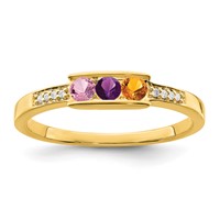 14K Yellow Gold Family Jewelry Diamond Semi-Set Ring view 2
