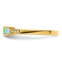 14K Yellow Gold Family Jewelry Diamond Semi-Set Ring view 4