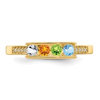 14K Yellow Gold Family Jewelry Diamond Semi-Set Ring view 5