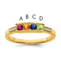 14K Yellow Gold Family Jewelry Diamond Semi-Set Ring view 1
