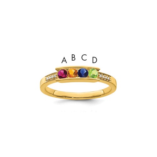 14K Yellow Gold Family Jewelry Diamond Semi-Set Ring