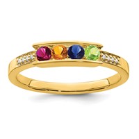 14K Yellow Gold Family Jewelry Diamond Semi-Set Ring view 2