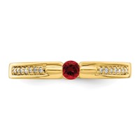 14K Yellow Gold Family Jewelry Diamond Semi-Set Ring view 5