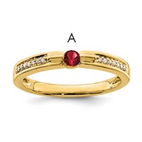 14K Yellow Gold Family Jewelry Diamond Semi-Set Ring view 1