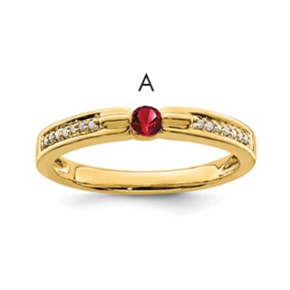 Birthstone and Diamond Mother's Ring Semi-Mount      