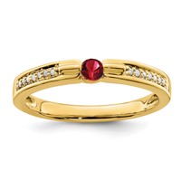 14K Yellow Gold Family Jewelry Diamond Semi-Set Ring view 2
