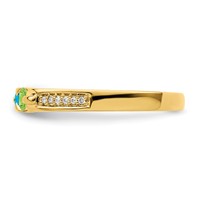 14K Yellow Gold Family Jewelry Diamond Semi-Set Ring view 3