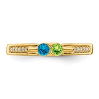 14K Yellow Gold Family Jewelry Diamond Semi-Set Ring view 4