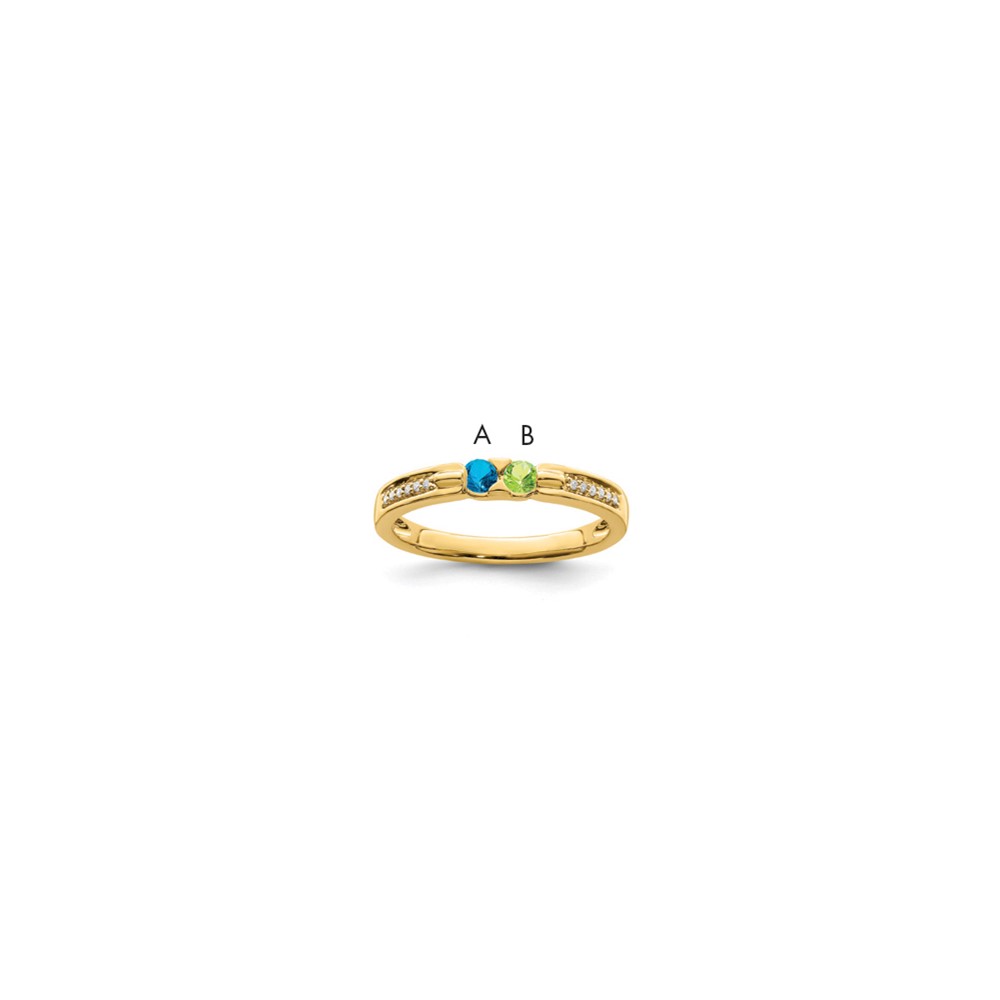 14K Yellow Gold Family Jewelry Diamond Semi-Set Ring