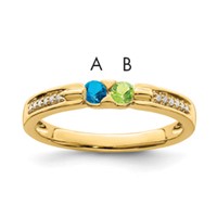 14K Yellow Gold Family Jewelry Diamond Semi-Set Ring view 1