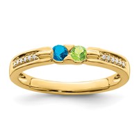 14K Yellow Gold Family Jewelry Diamond Semi-Set Ring view 2