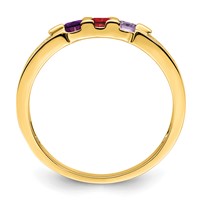 14K Yellow Gold Family Jewelry Genuine Stone & Diamond Set Ring view 3