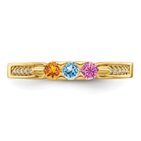 14K Yellow Gold Family Jewelry Genuine Stone & Diamond Set Ring view 5