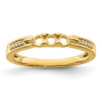 14K Yellow Gold Family Jewelry Diamond Semi-Set Ring view 5