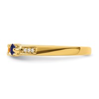 14K Yellow Gold Family Jewelry Genuine Stone & Diamond Set Ring view 4