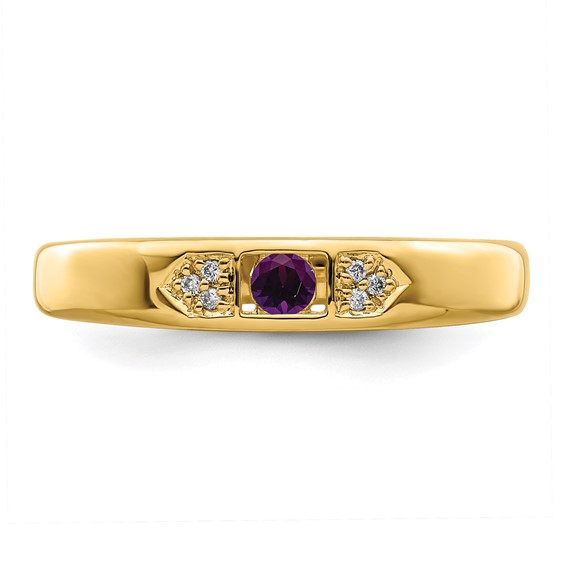 Birthstone and Diamond Mother's Ring