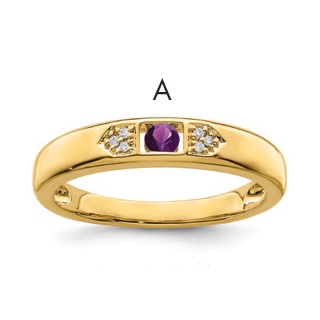 Birthstone and Diamond Mother's Ring