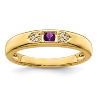 14K Yellow Gold Family Jewelry Diamond Semi-Set Ring view 2