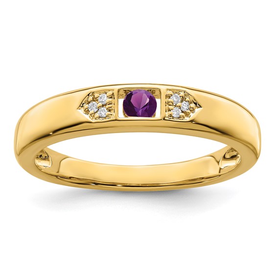 Birthstone and Diamond Mother's Ring