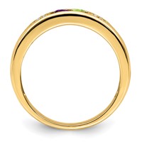 14K Yellow Gold Family Jewelry Diamond Semi-Set Ring view 3