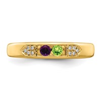 14K Yellow Gold Family Jewelry Diamond Semi-Set Ring view 5