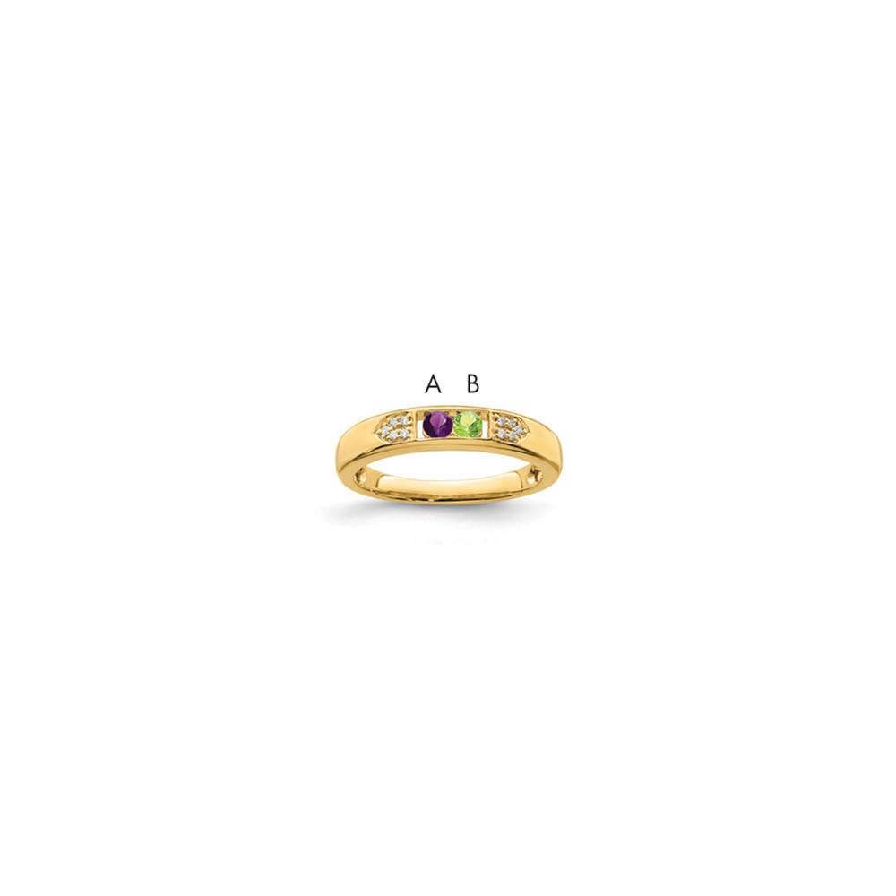 14K Yellow Gold Family Jewelry Diamond Semi-Set Ring