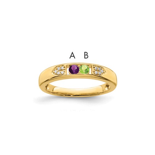 14K Yellow Gold Family Jewelry Diamond Semi-Set Ring